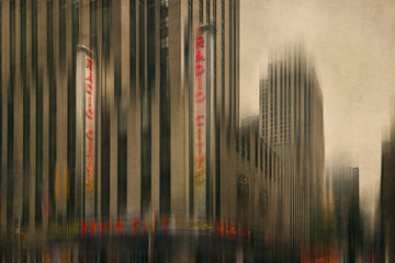 Atmospheric urban image rendered with soft vertical motion blur and muted tones, symbolizing letting go of toxic people and f